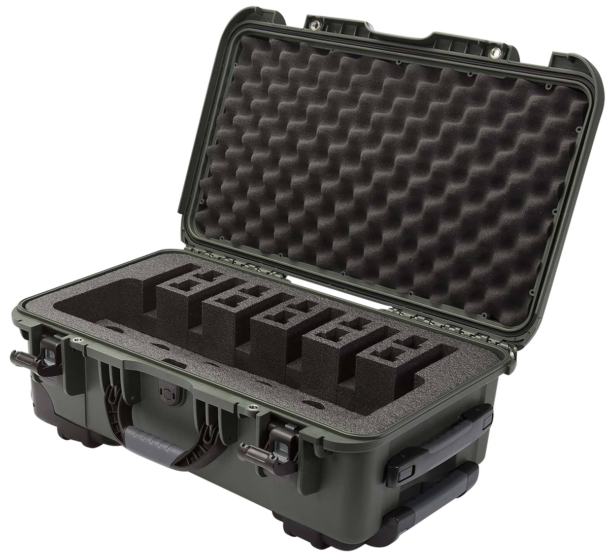 Nanuk 935 Olive Rolling Hard Case for 6 Handguns with Closed-Cell Foam Insert
