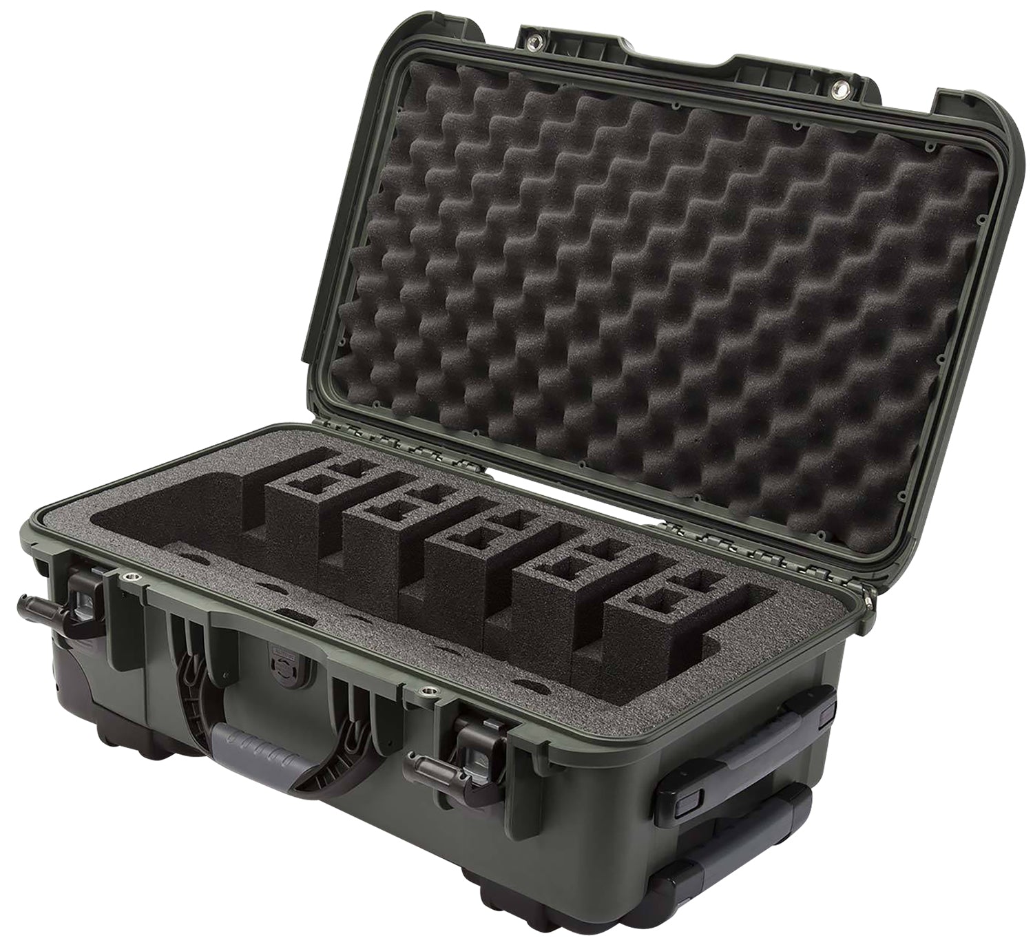 Nanuk 935 Olive Rolling Hard Case for 6 Handguns with Closed-Cell Foam Insert