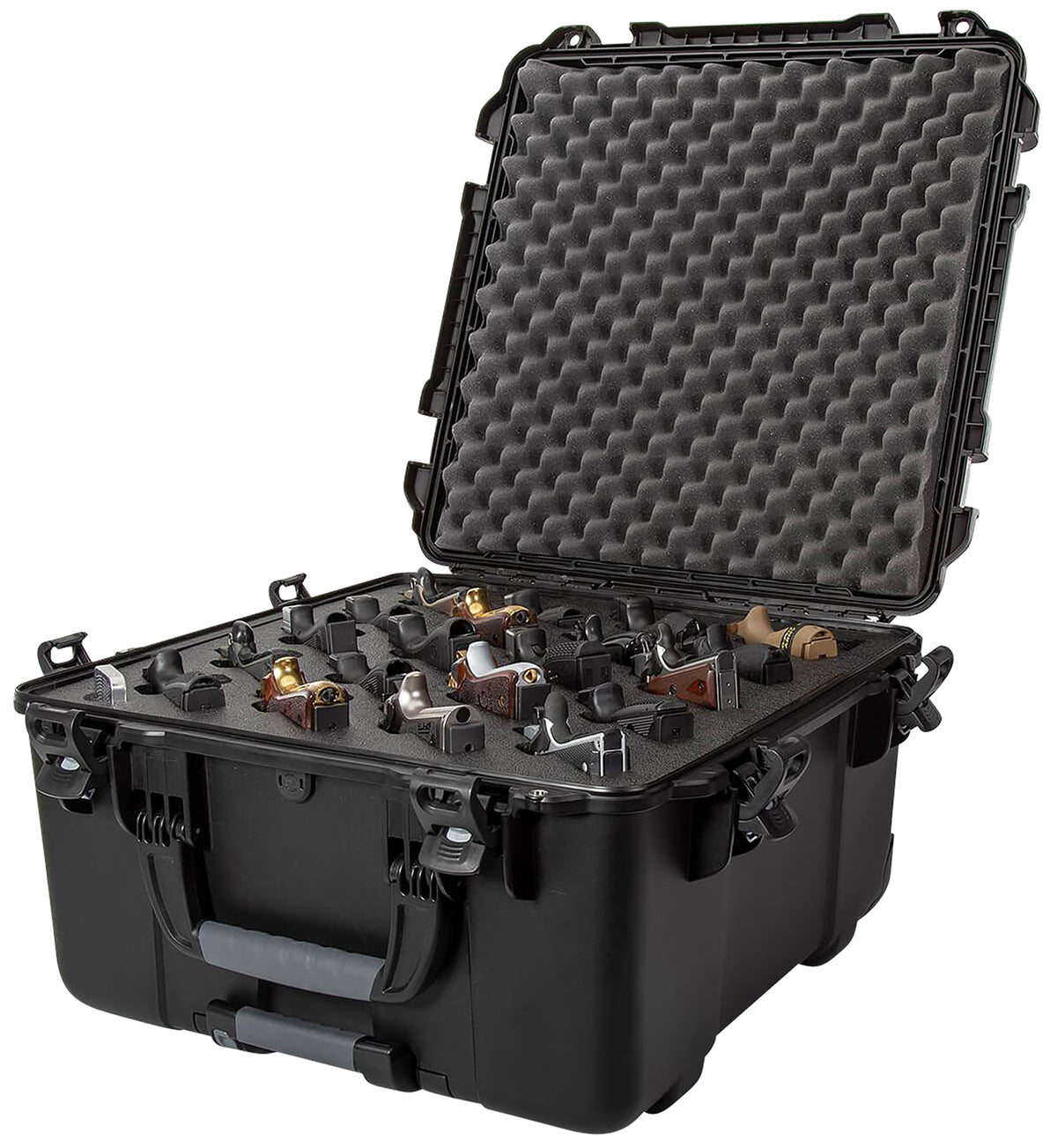 Nanuk 968 20 Up Full-Frame Pistol Case Waterproof with Foam Padding and Retractable Handle