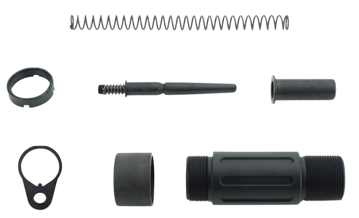 TacFire AR Pistol Compact Buffer Tube System Black Anodized with QD End Plate