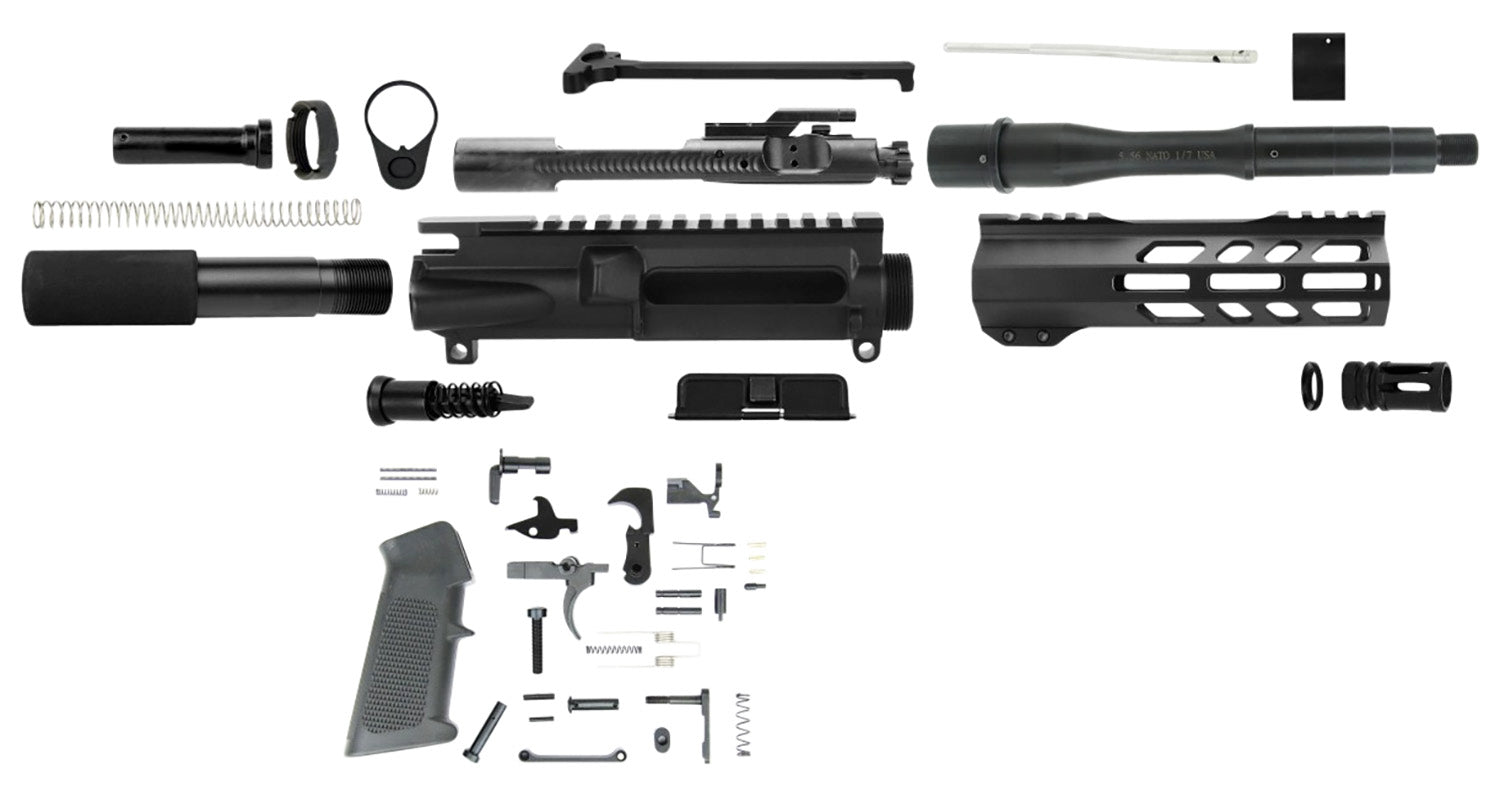 TacFire 5.56x45mm NATO AR Platform Pistol Build Kit 7.50" Barrel Black Complete