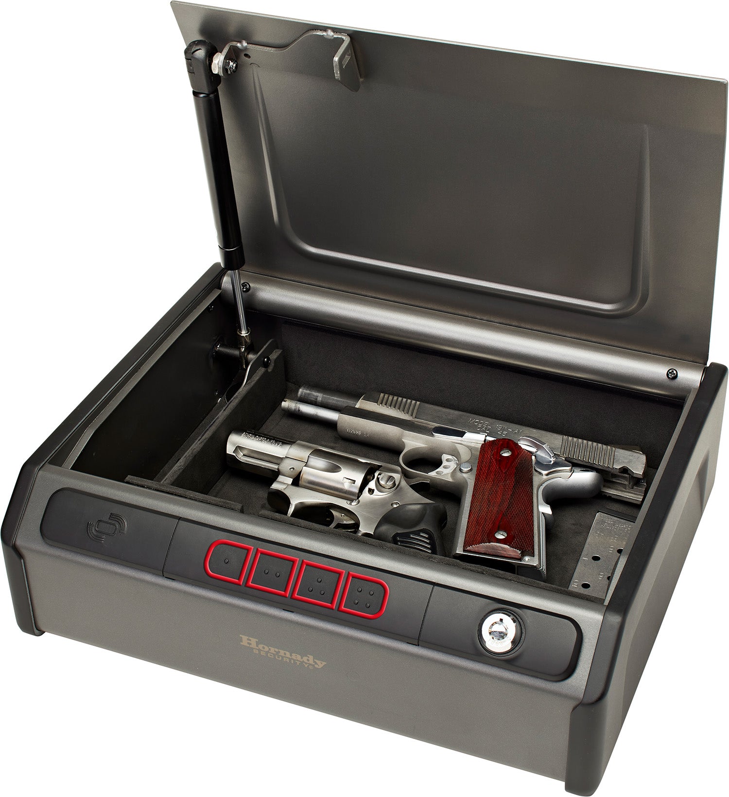 Hornady 97436 Rapid Safe Gray Steel RFID Keypad Key Entry Two Handgun Vault
