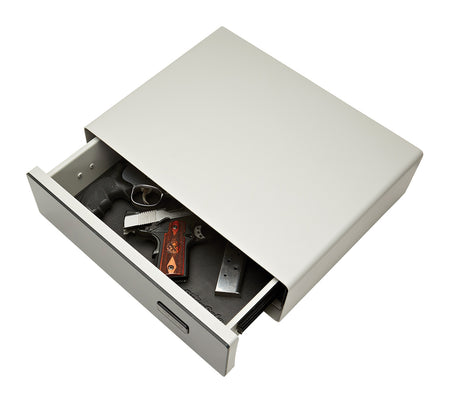 SnapSafe 75404 GlideVault Electronic Touchpad and Key Entry Vault Silver Steel Slide-Out Drawer