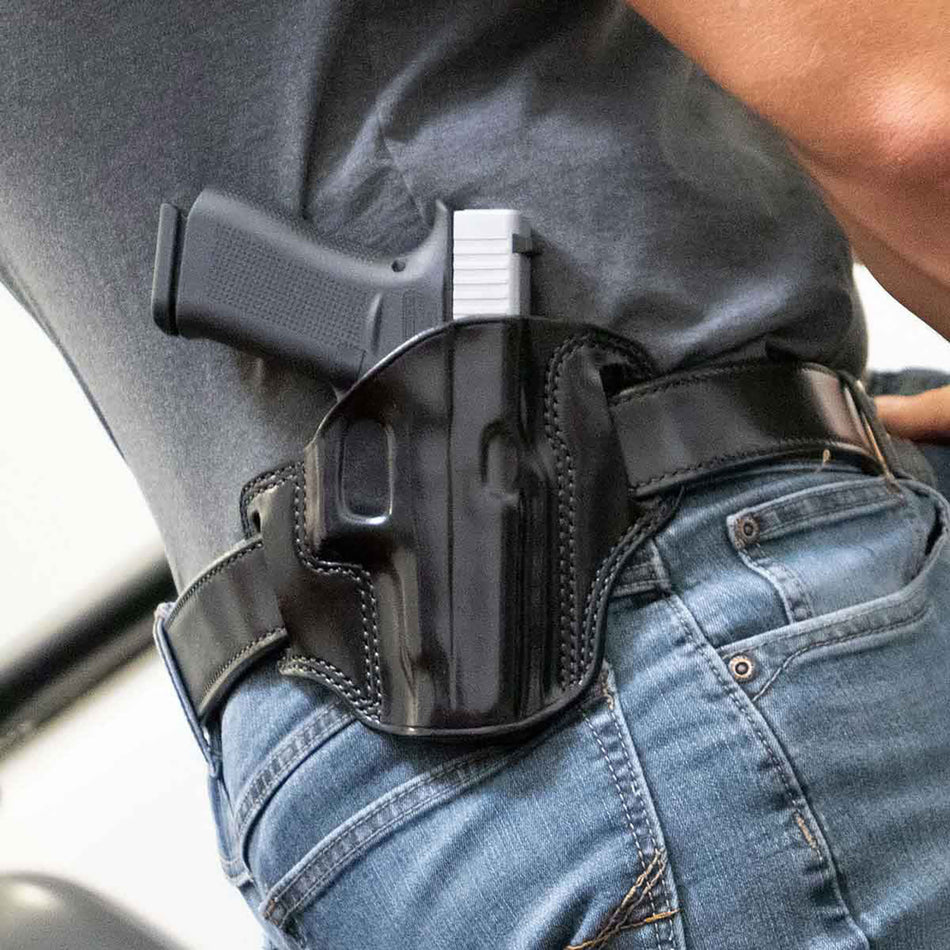 Galco CM876B Combat Master OWB Black Leather Belt Slide Holster Springfield Hellcat Pro Right Hand