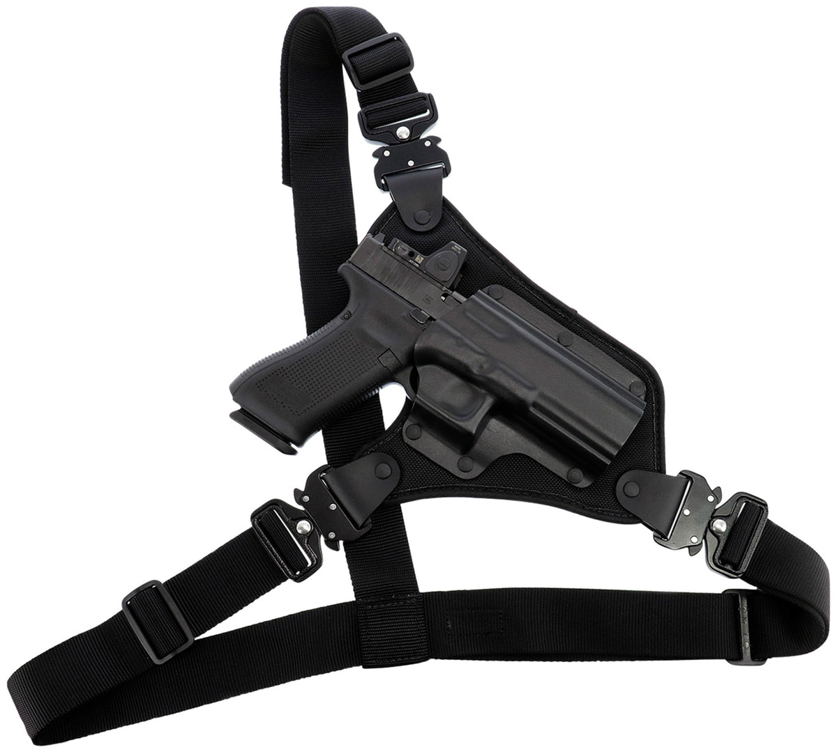 Galco HR248RB High Ready Shoulder/Chest Holster Black Kydex/Nylon for Sig P220 P226 Browning BDA Right Hand