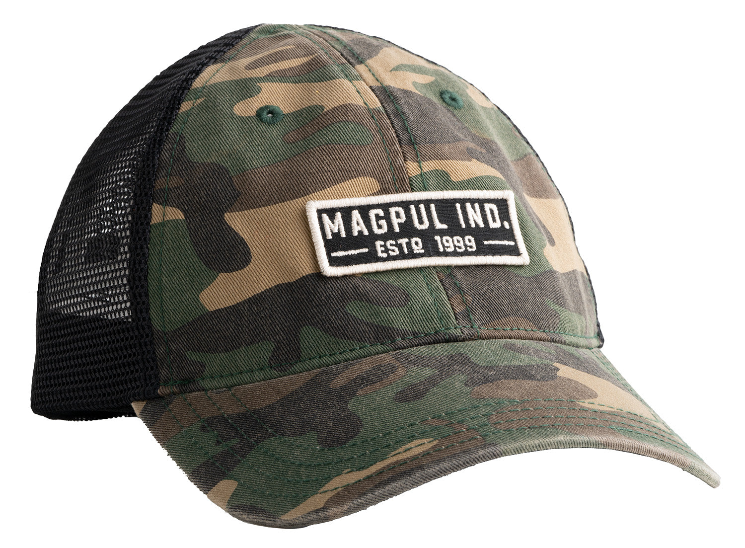 Magpul Washed Trucker Hat Woodland Camo OSFA Adjustable Snapback Embroidered Patch MAG1260-964