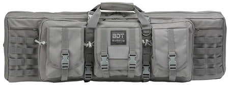 Bulldog BDT6037SG Tactical Double 37" Seal Gray Nylon Rifle Case 3 Accessory Pockets
