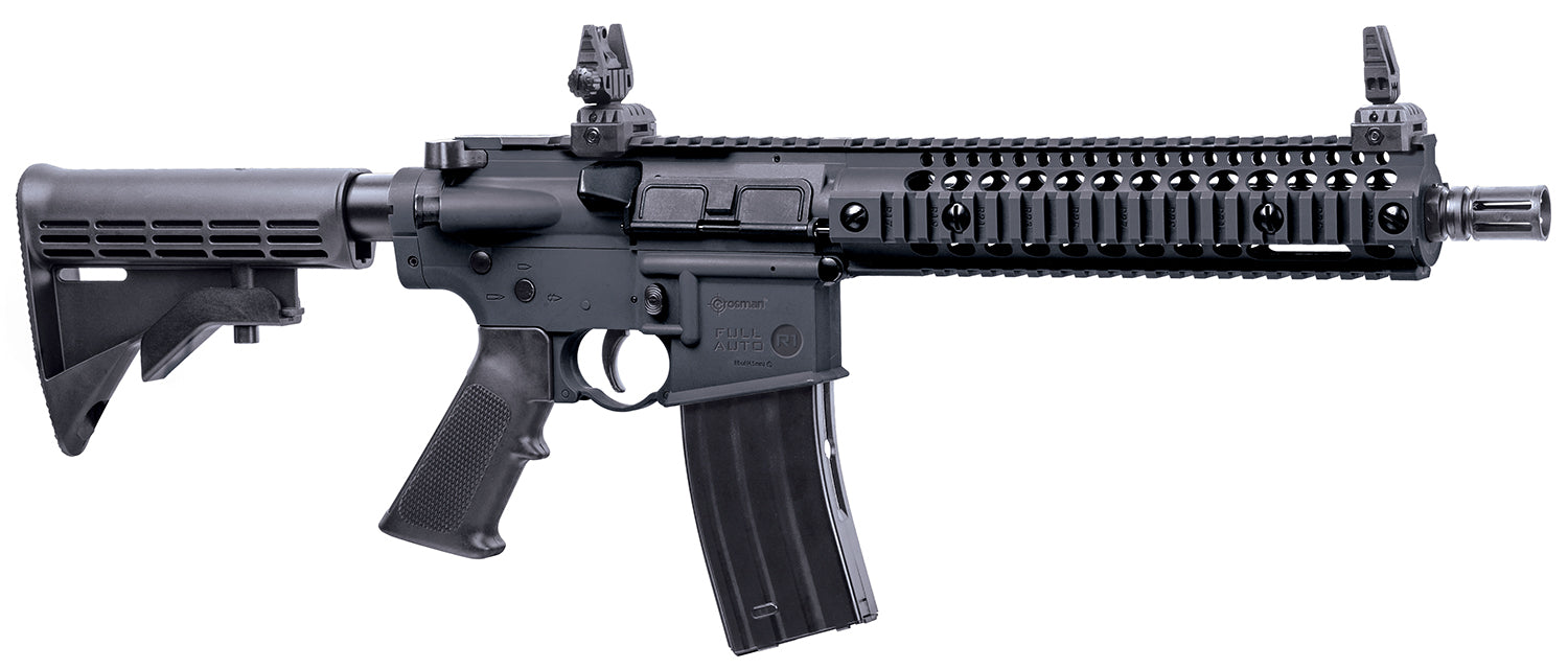 Crosman Full Auto R1 CO2 .177 Cal BB Air Rifle 25rd Magazine Black Picatinny Rail Stock