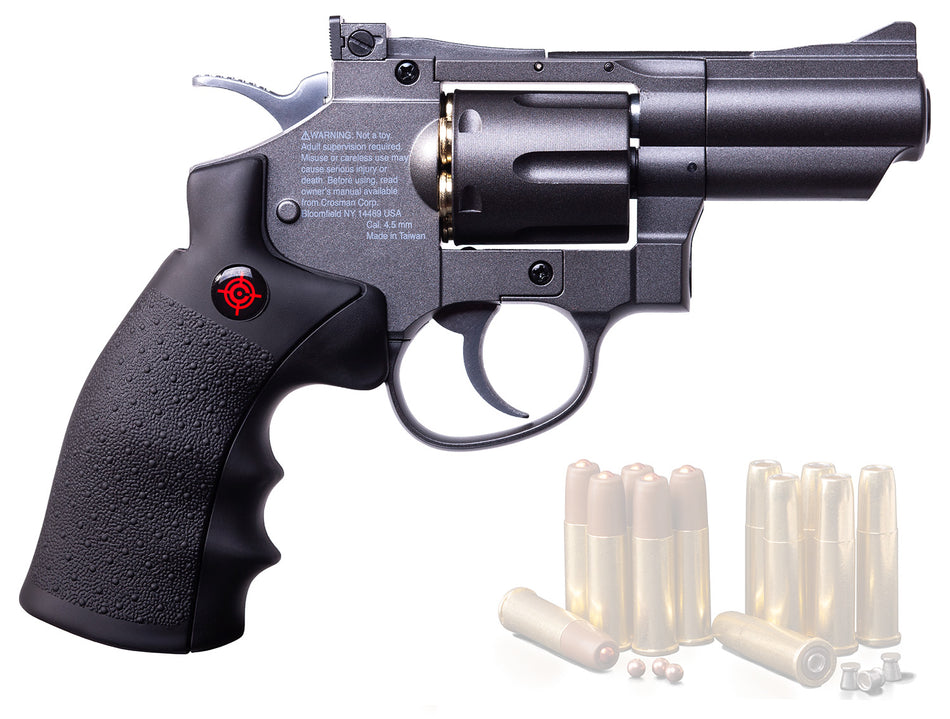 Crosman SNR357 .177 Cal CO2 BB Snub Nose Revolver Air Pistol 6rd Black Rubber Grips