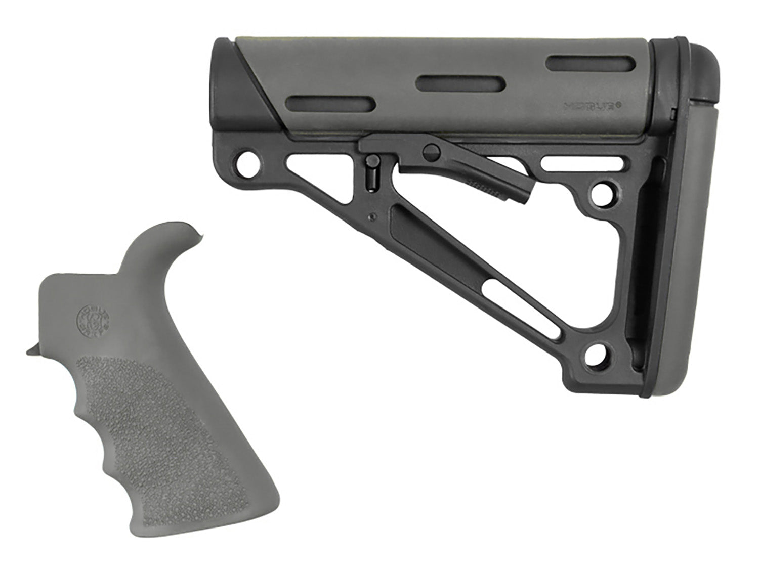 Hogue OverMolded AR-15/M16 Stock and Grip Set Slate Gray Mil-Spec Tube Not Included