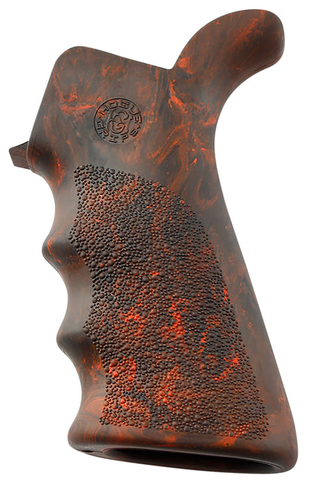 Hogue 15421 OverMolded Rubber Beavertail Grip Red Lava Cobblestone Finger Grooves for AR-15