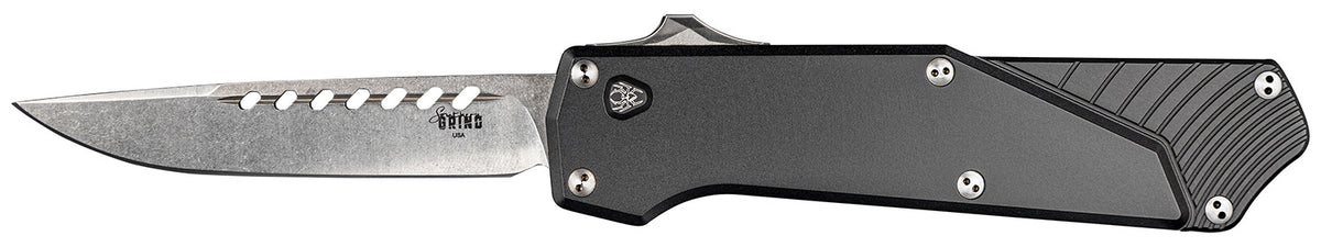 Southern Grind SG12030020 Arachnid 3.20" OTF Drop Point S35VN Steel, Black 7075 Aluminum Handle