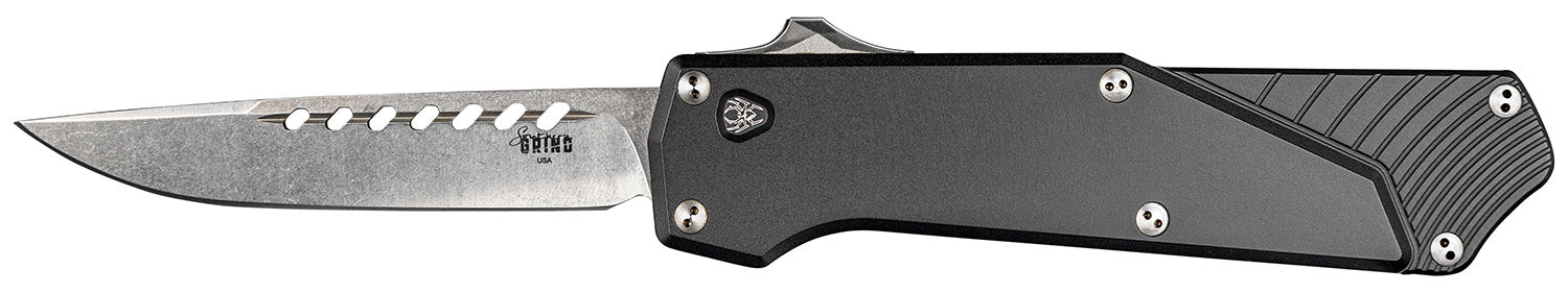 Southern Grind SG12030020 Arachnid 3.20" OTF Drop Point S35VN Steel, Black 7075 Aluminum Handle