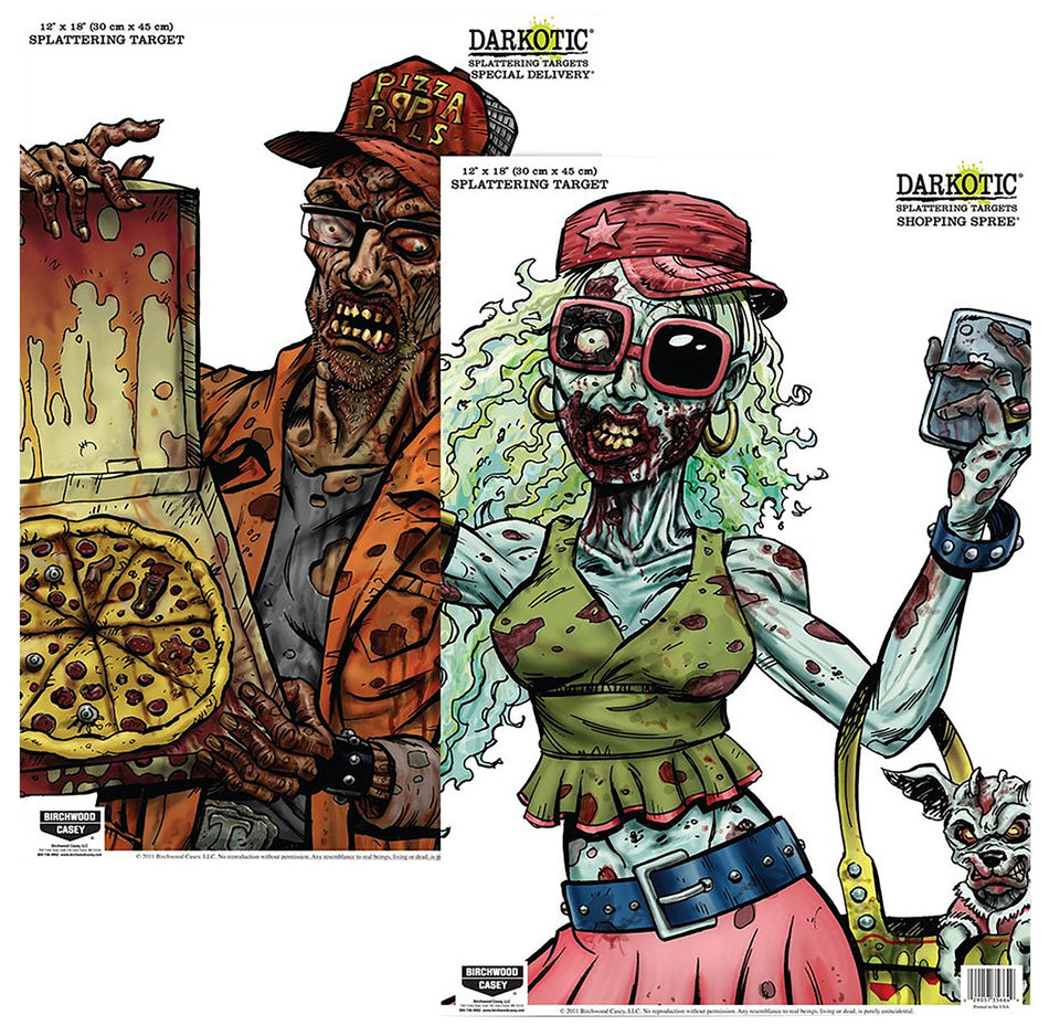 Birchwood Casey Darkotic Full-Color Zombie Impact Splatter Target 12"x18" 8 Targets
