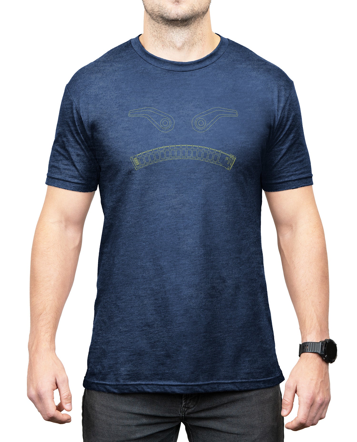 Magpul Magmouth Graphic Tee Navy Heather Small Short Sleeve Cotton/Polyester MAG1268411S