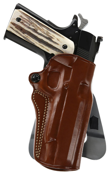 Galco SM2213R Speed Master 2.0 OWB Tan Leather Paddle Holster 1911 5" Barrel LH Open Top Design
