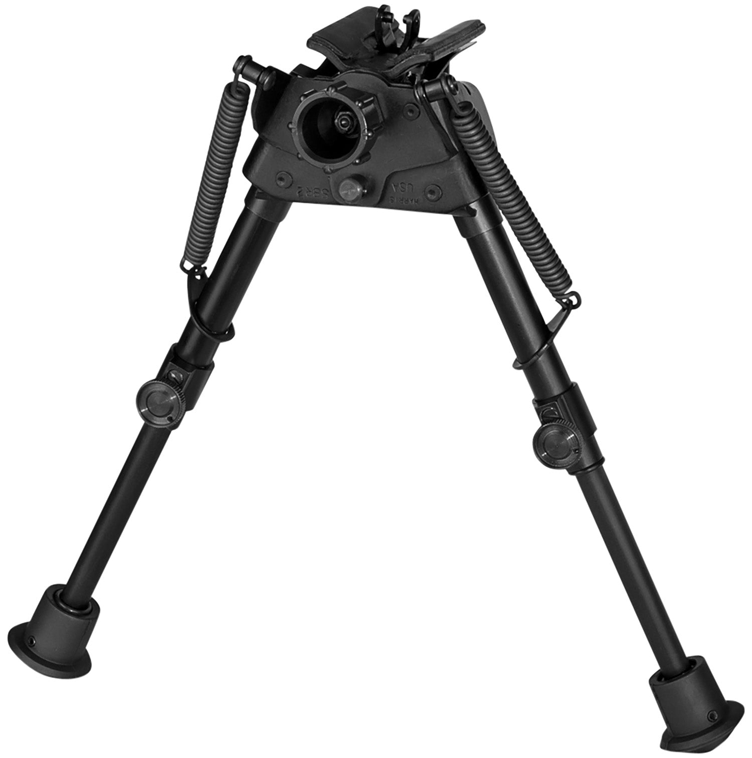 Harris S-BR2 Swivel Sling Stud Bipod, 6-9", Self-Leveling Legs, Black Anodized, Rubber Feet