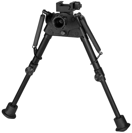 Harris S-BR2P Swivel Picatinny Bipod, 6-9" Adjustable, Self-Leveling Legs, Black Finish, Rubber Feet