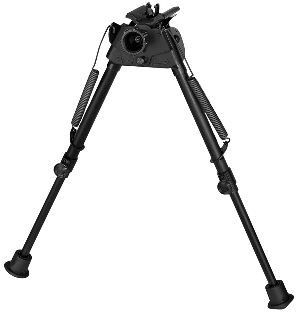 Harris S-L2 Swivel Stud Bipod, 9-13" Adjustable, Self-Leveling Legs, Black Finish, Rubber Feet