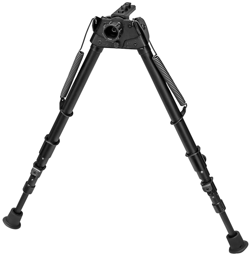 Harris S-25CM-LOK Swivel M-LOK Bipod, 13.5-27" Tall, Built-In Sling Stud, Black Anodized, Rubber Feet