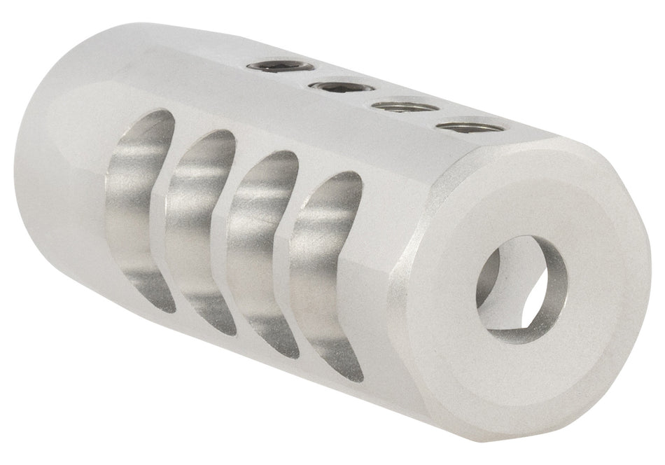 Christensen Arms 8100001701 Natural Titanium 4-Port Side-Baffle Brake 30 Cal 5/8"-24 tpi for .920" Bull Barrels
