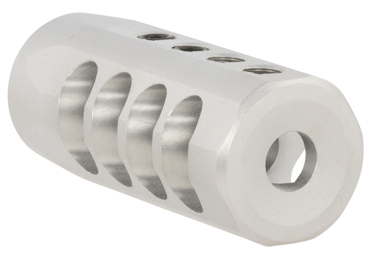 Christensen Arms 8100002300 Natural Titanium 4-Port Side-Baffle Brake .223 Cal 1/2"-28 tpi for .920" Bull Barrels