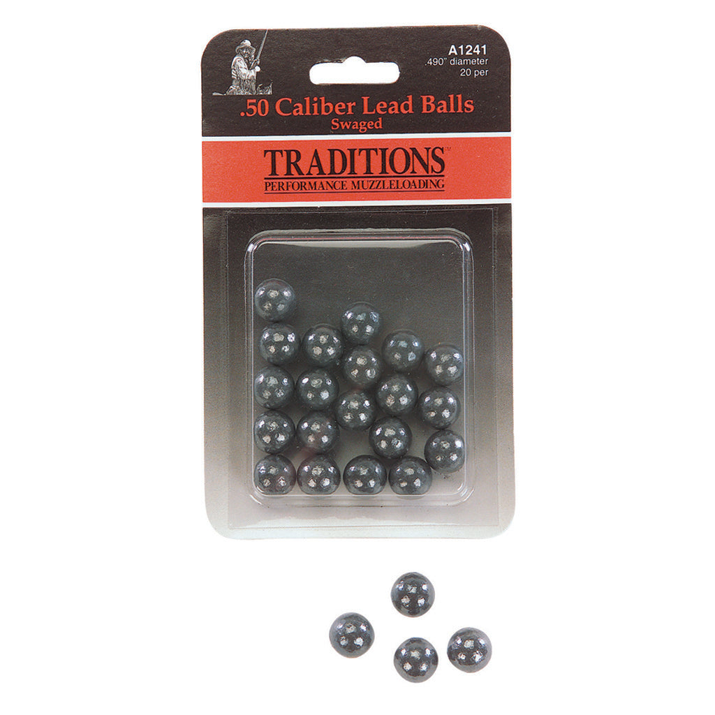 Traditions .50 Caliber Swaged Round Balls .490" 20-Pack