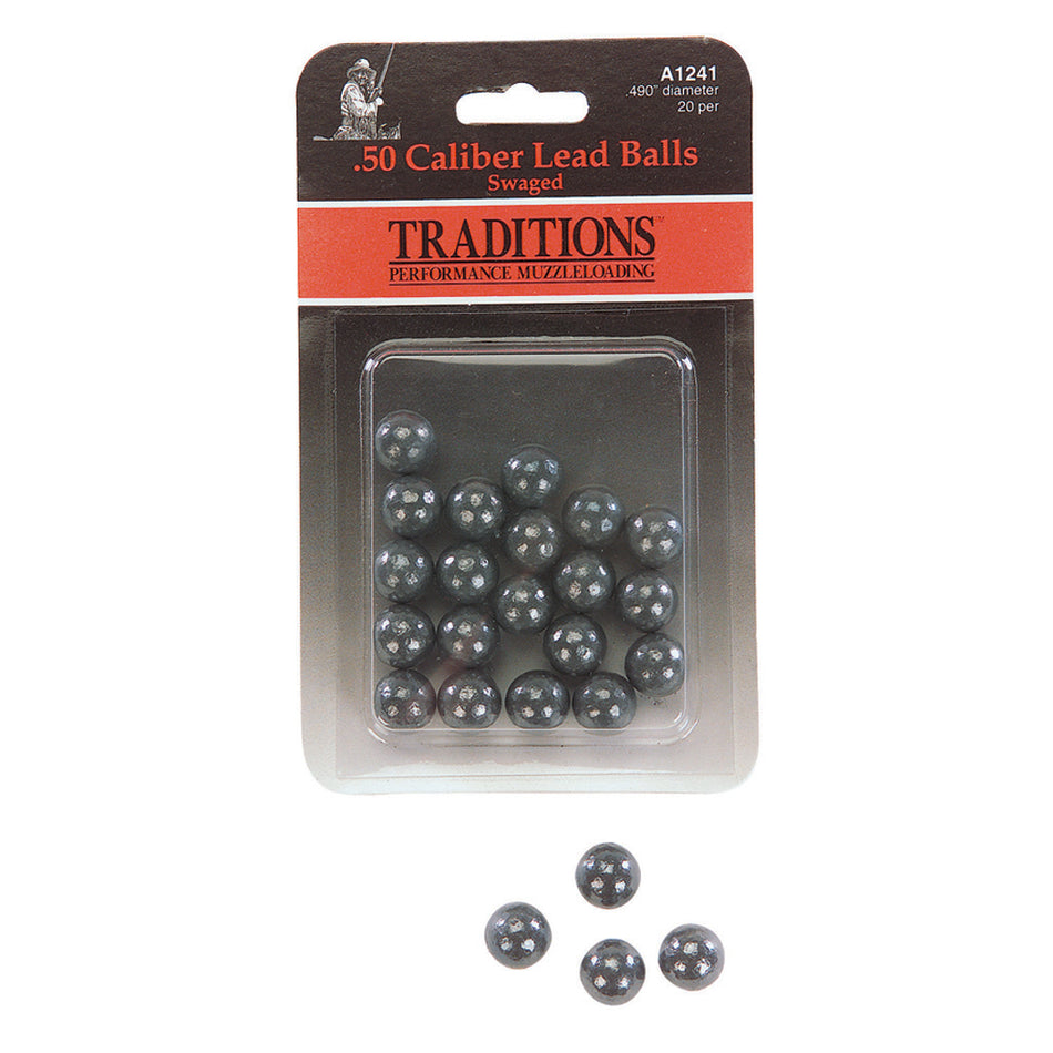 Traditions .50 Caliber Swaged Round Balls .490" 20-Pack