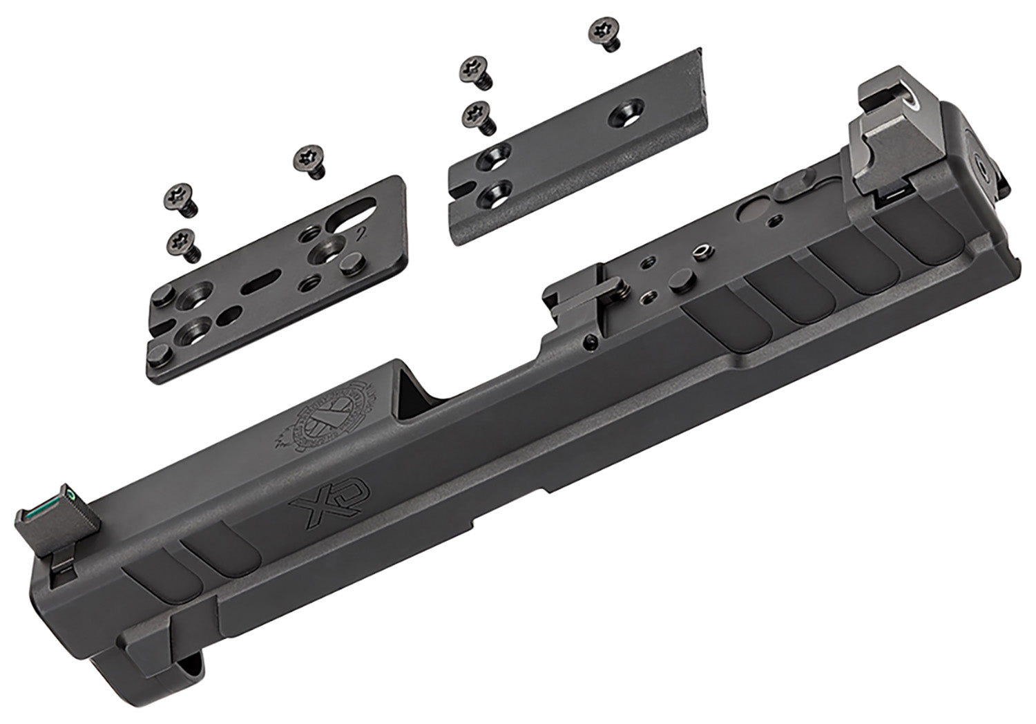 Springfield Armory XD OSP 9mm Black Steel Slide w/ Optics Cut Suppressor Height Night Sights & Cover Plates