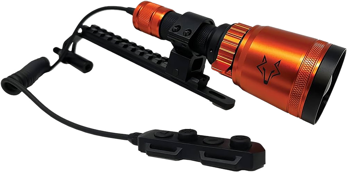 Foxpro Bowfire Bowfishing Light Orange/Black LED with Universal Bow Adapter and Spinning Reel Mount