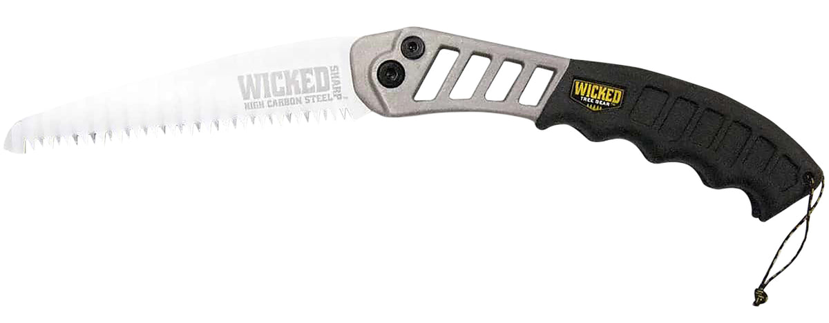 Wicked Tree Gear WTG001 Folding Hand Saw 7-Inch High Carbon Steel Black Aluminum Handle