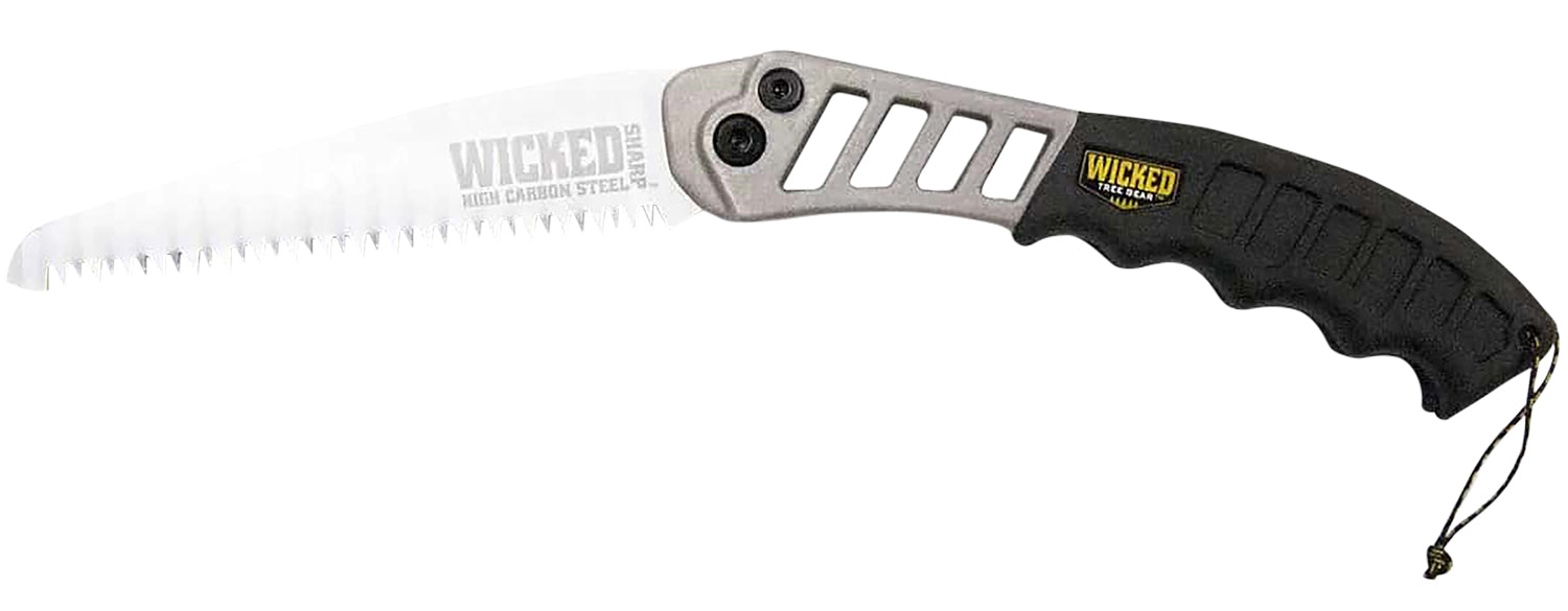 Wicked Tree Gear WTG001 Folding Hand Saw 7-Inch High Carbon Steel Black Aluminum Handle