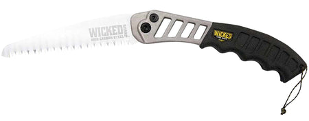 Wicked Tree Gear WTG001 Folding Hand Saw 7-Inch High Carbon Steel Black Aluminum Handle