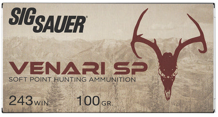 Sig Sauer Venari Soft Point 100 Grain .243 Winchester 2960 fps