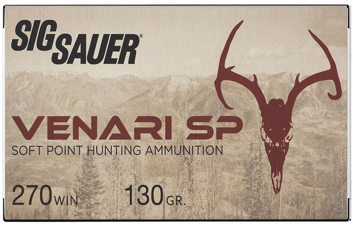 Sig Sauer Venari Soft Point 130 Grain .270 Winchester 3140 fps
