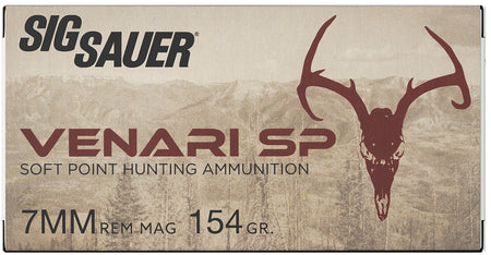 Sig Sauer Venari Soft Point 154 Grain 7mm Remington Mag 3045 fps