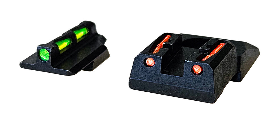 HiViz RGS9LW21 Ruger Security 9 LiteWave Sight Set - Green/Orange Fiber Optic Front & Rear