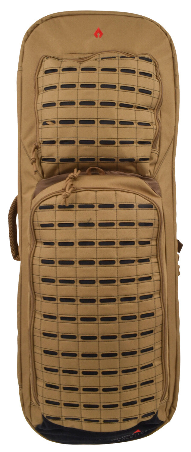 Advance Warrior Solutions Frame 28" L Tan Polyester Rifle Backpack – Dual Pocket, Molle Compatible