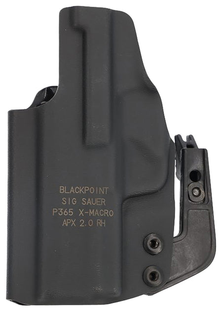 Sig Sauer BlackPoint Tactical IWB Black Holster Adjustable Belt Clip Sig P365-XMACRO Right Hand
