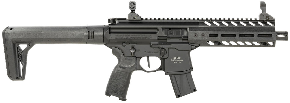 Sig Sauer MPX CO2 .177 Pellet Air Rifle 30rd 8" Barrel Flip-Up Sights Black