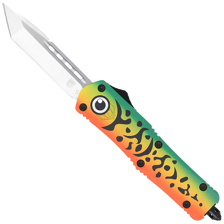 CobraTec FS-3 Medium Green Fishing Lure OTF Tanto 3" Satin D2 Blade Cerakote Handle Includes Pocket Clip
