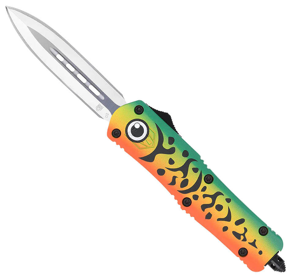 CobraTec FS-3 Medium Green Fishing Lure OTF Dagger 3" Satin D2 Blade Cerakote Handle Includes Pocket Clip