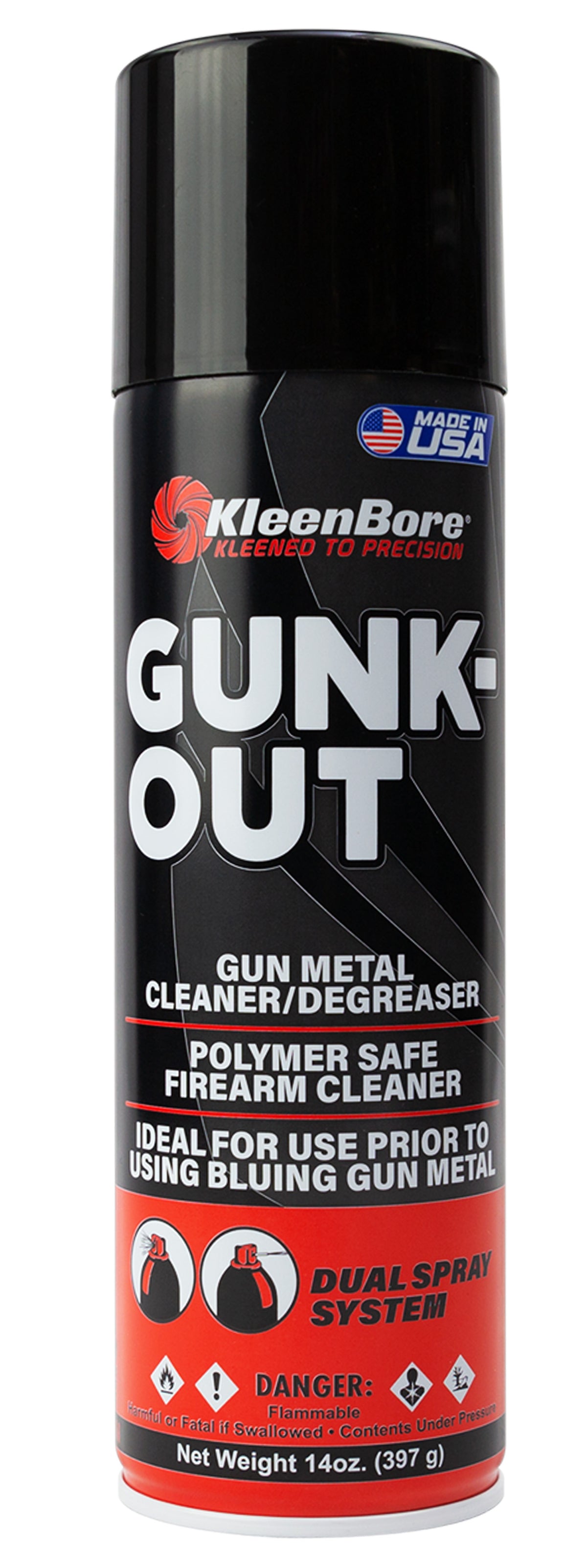 KleenBore Gunk-Out 14 oz. Aerosol Gun Cleaner Degreaser Blasts Powder & Oil Residue