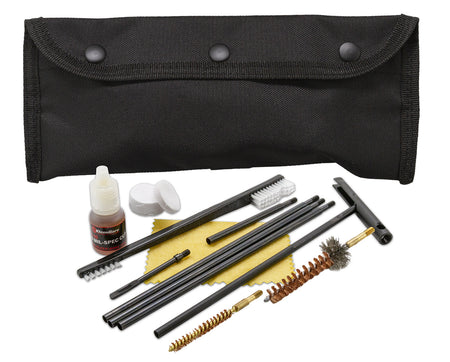 KleenBore POU302B Modular Handgun/Rifle Multi-Caliber Cleaning Kit Black Nylon Pouch
