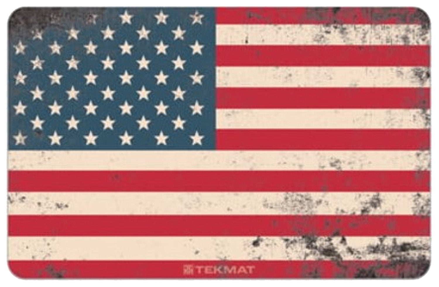 TekMat American Flag Cleaning and Maintenance Mat Red/White/Blue Rubber 11"x17"