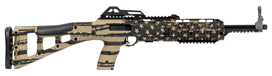 Hi-Point 995TSFLGFDE 995TS Carbine 9mm Luger 16.50" 10+1, FDE American Flag, Skeletonized Stock, Adjustable Sights