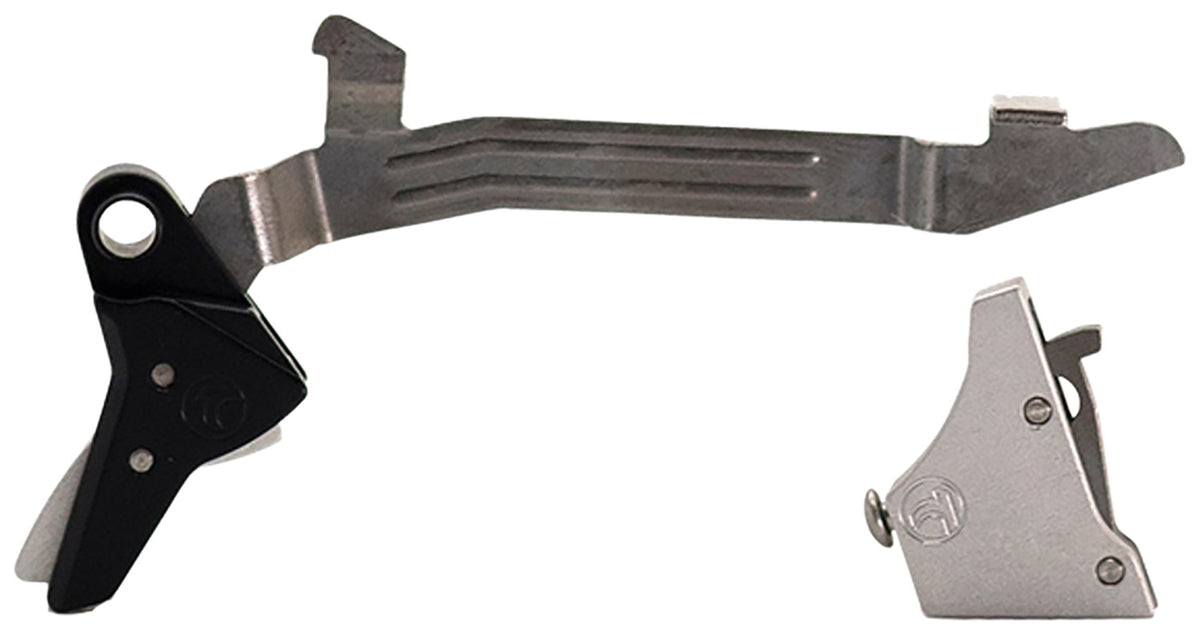 Timney Alpha Straight Silver Trigger Compatible w/ Large Frame Glock Gen3-4, 45 ACP / 10mm Auto