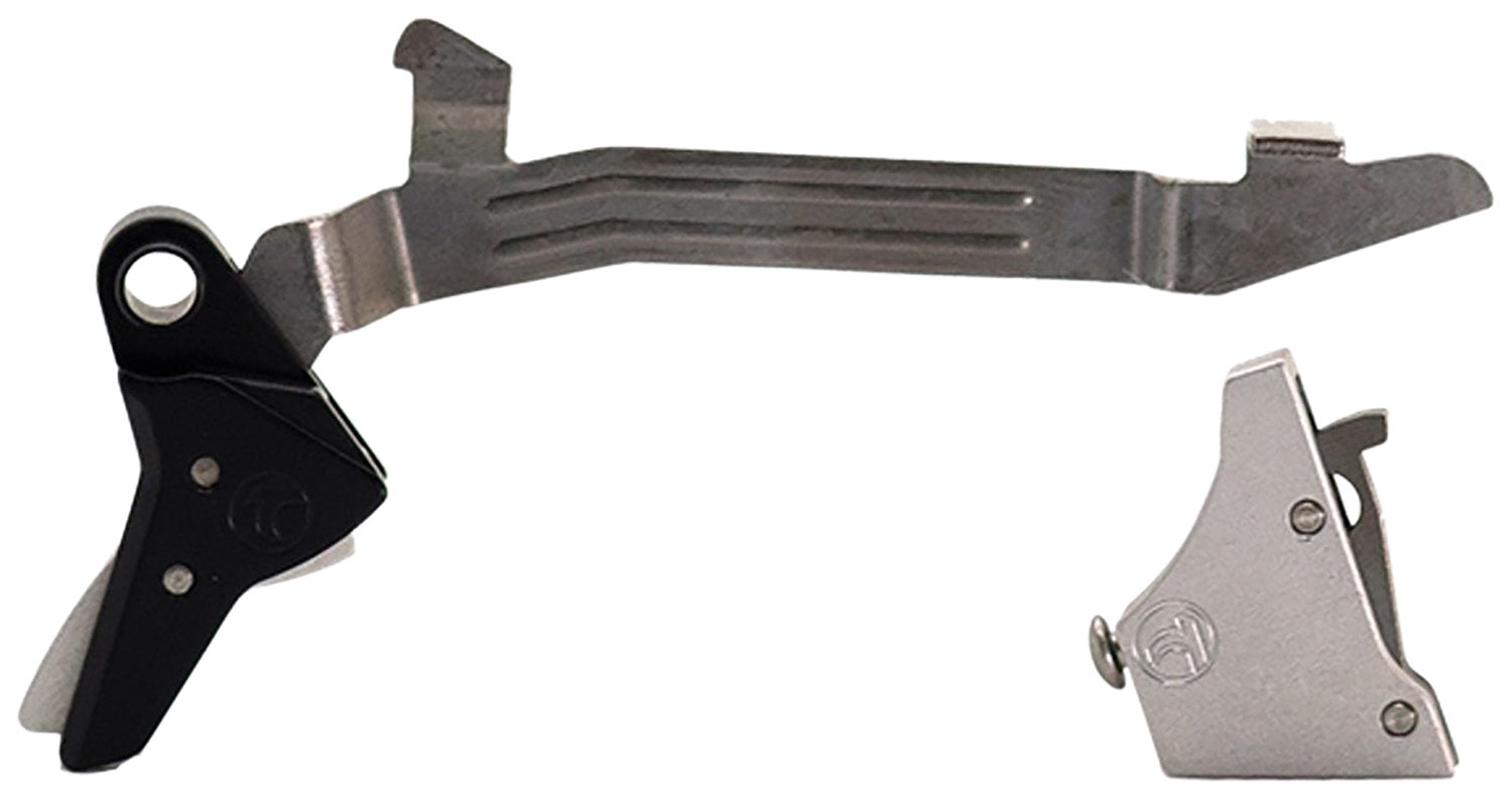 Timney Alpha Straight Silver Trigger Compatible w/ Large Frame Glock Gen3-4, 45 ACP / 10mm Auto