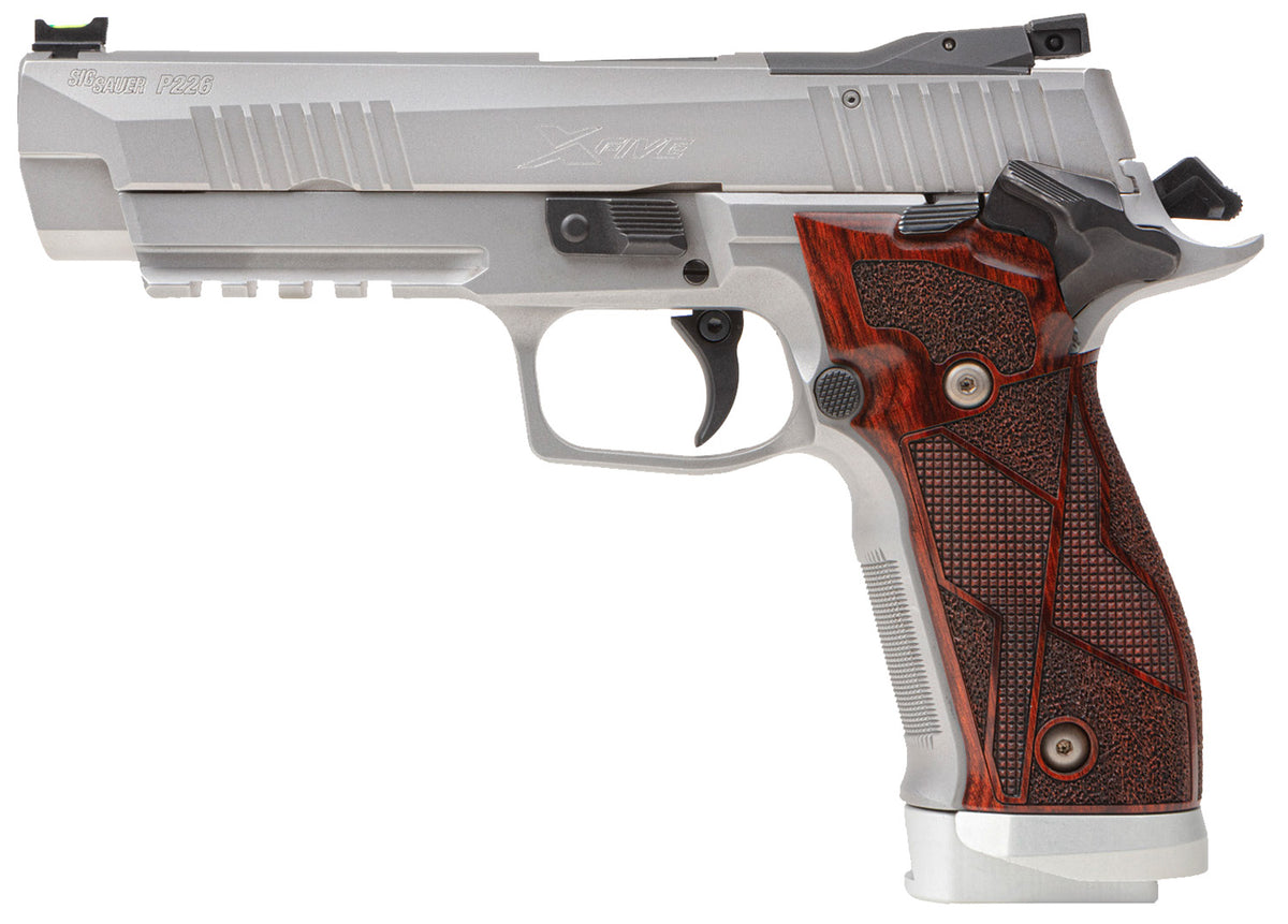 Sig Sauer 226X59CLASSIC P226 X-Five Classic 9mm Luger 20+1 5" SS w/Picatinny Rail & Beavertail Serrated SS/Optic Cut Slide Hogue Cocobolo Grip