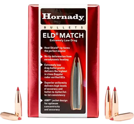 Hornady ELD Match 25 Cal .257 134 gr Extremely Low Drag Match Bullets 100 Per Box